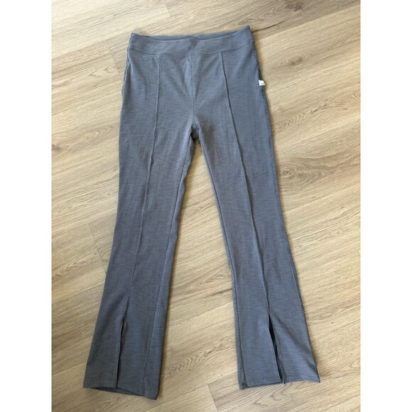 VUORI Lux Rib Split Bootcut Legging Pants Women XL Heather Grey Stretch Pull On - Picture 1 of 7